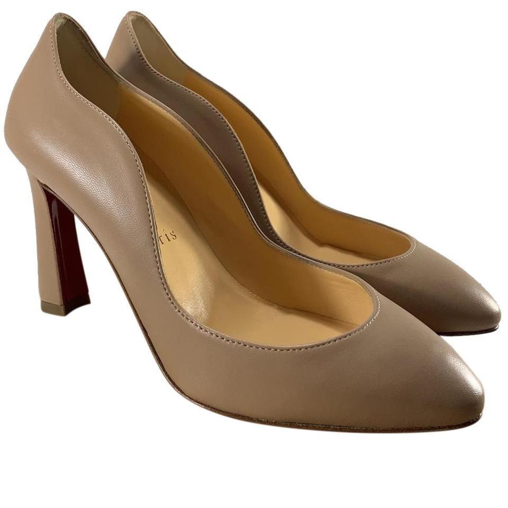 Agneska 85mm Scallop Wavy Abstract Nude Heels Pumps D840